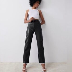 Aritzia Wilfred The Melina High Waisted Vegan
Leather Straight Leg Black Pant